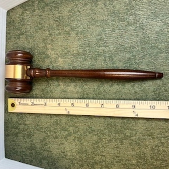 Symbol of Leadership Wood Gavel with Gold Band Made in America 10.5 Inch - Picture 5 of 8